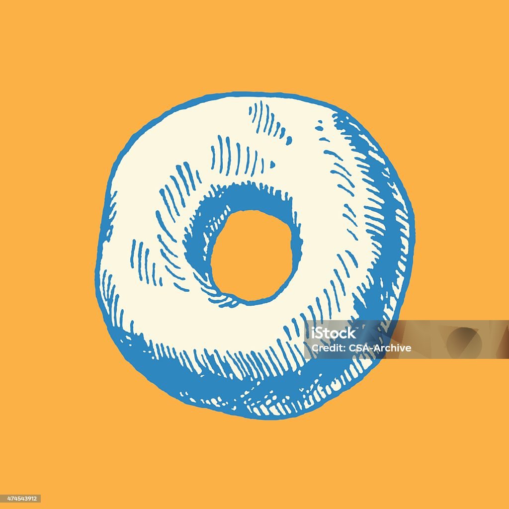 Buñuelo en forma de rosca - arte vectorial de Bagel libre de derechos