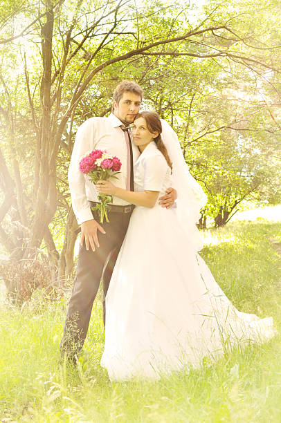 istock Happy couple on wedding day 474546419