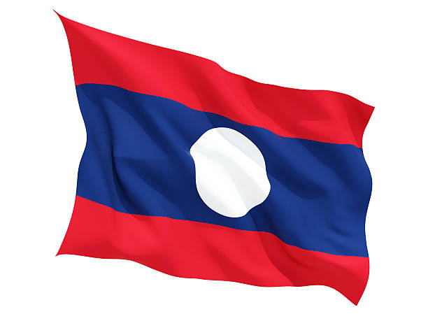 istock Waving flag of laos 474548366