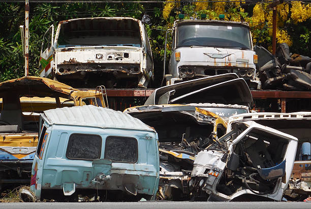 istock Wreck trucks for spare parts, Thailand 474549658