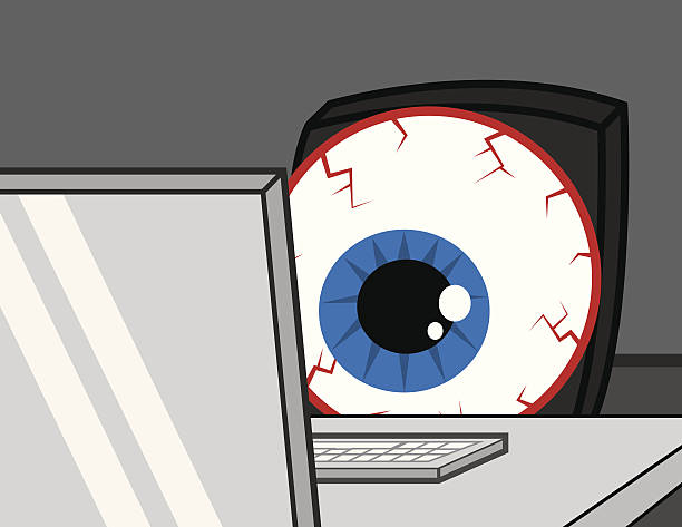 コンピュータデスク bloodshot 目 - sore eyes点のイラスト素材／クリップアート素材／マンガ素材／アイコン素材