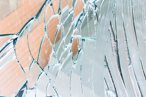 Shards of shattered glass.
