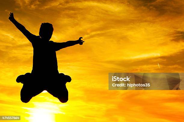 Jumping Silhouettes Stock Photo - Download Image Now - 2015, Active Lifestyle, Activity