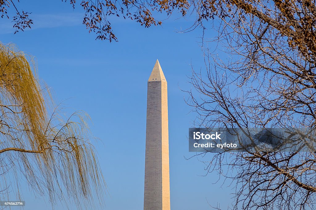 Washington Monument Washington Monument against blue sky 2015 Stock Photo