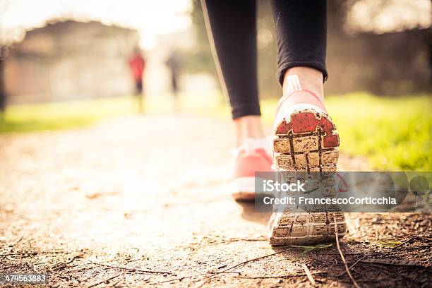 Jogging Shoes Closeup Stock Photo - Download Image Now - Active Lifestyle, Activity, Adult