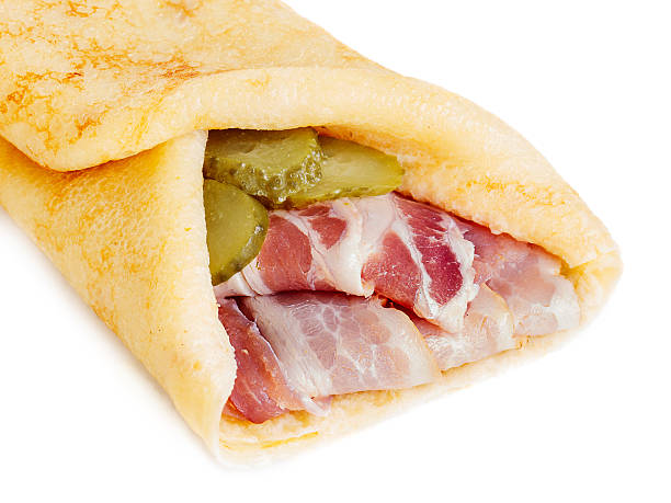 istock Crepe stuffed with bacon closeup 474570361