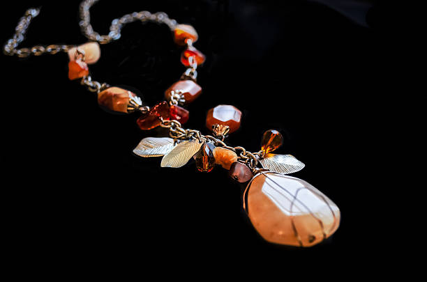 istock Beautiful silver and gemstone drop necklace 474570442