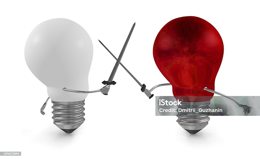赤色光電球に対処、刀の忠臣とホワイトの 1 つ - ひらめきのロイヤリティフリーストックフォト