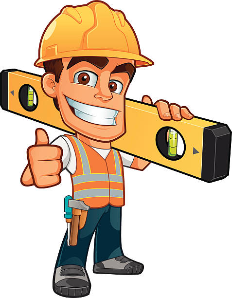 illustrations, cliparts, dessins animés et icônes de builder - protective workwear bricklayer manual worker construction