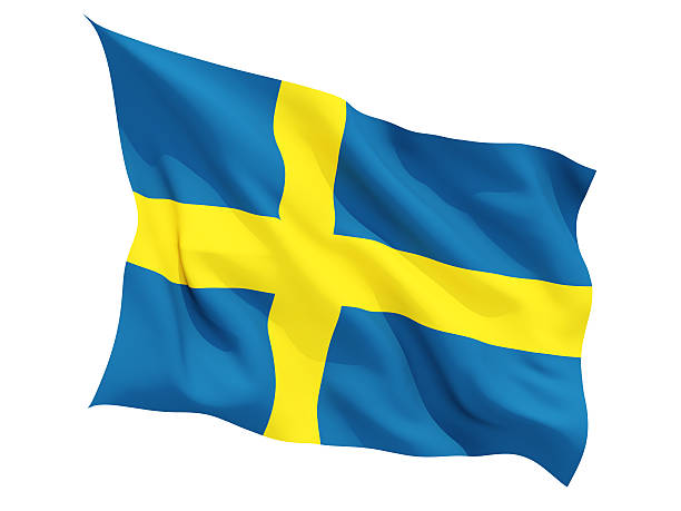 Waving flag of sweden stock photo