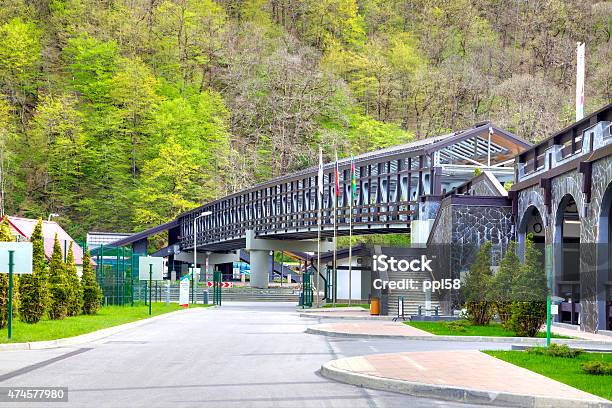 Pedestrian Bridge Over The River Mzymta Stock Photo - Download Image Now - 2015, Architecture, Beauty In Nature