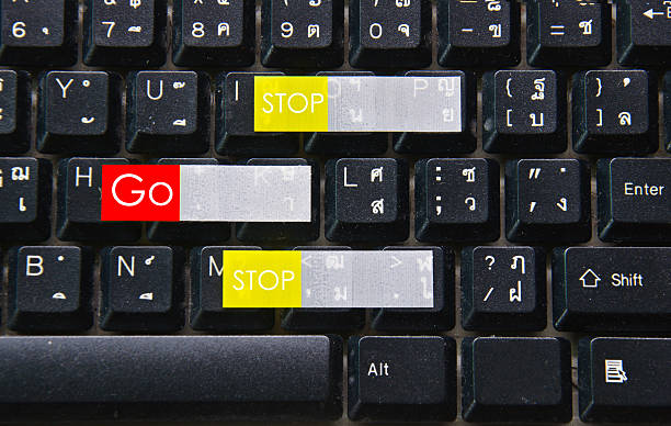 istock Yellow memo on black keyboard 474582226