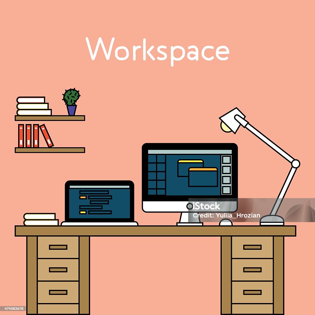 Workspace Vector Illustration Stock Illustration - Download Image Now ...