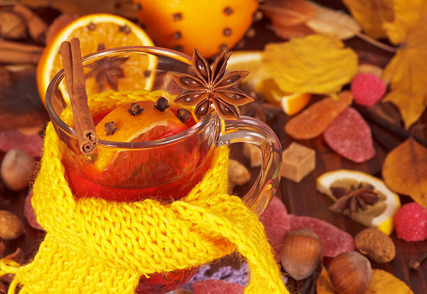 istock Tea with viburnum and oranges 474583418