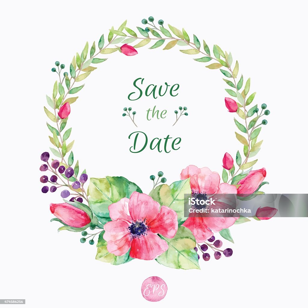 Colorful floral collection with leaves and flowers, drawing watercolor. Vector flowers set. Colorful floral collection with leaves and flowers, drawing watercolor. Spring or summer design for invitation, wedding or greeting cards. Floral wreath for your own combinations 2015 stock vector