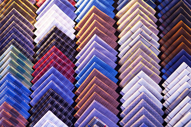 Many silk handkerchiefs in Thailand on market in Bangkok.