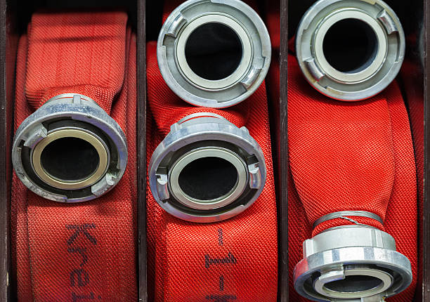 istock Fire hoses rolled up in a fire department 474593912
