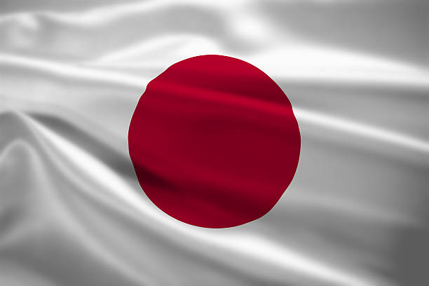 istock Japan flag blowing in the wind 474601101