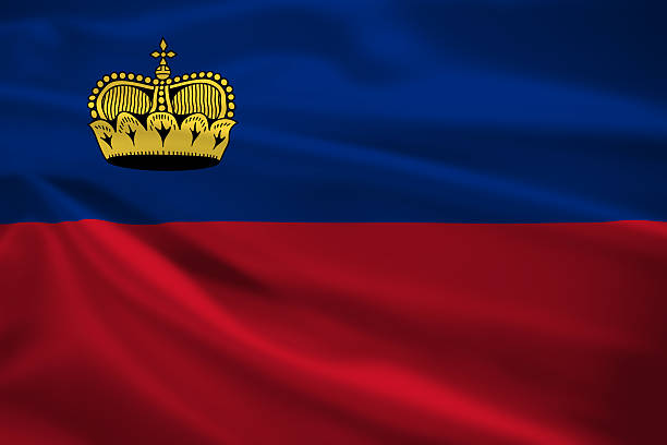 istock Liechtenstein flag blowing in the wind 474601139