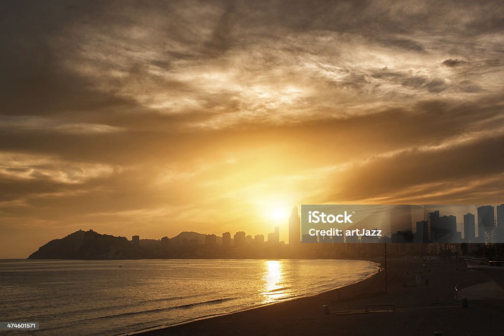 View of Benidorm on sunset, Costa Blanca, Spain Alicante Stock Photo