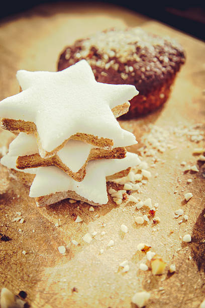 Star Shape cookies and muffin stock photo