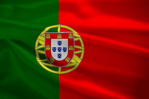 istock Portugal flag blowing in the wind 474602083