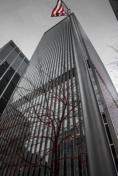istock City building NY with American Flag 474602185