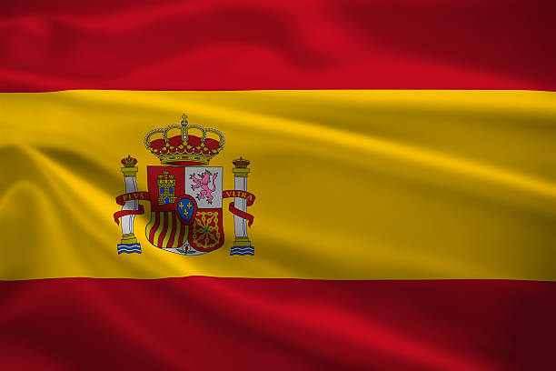 istock Spain flag blowing in the wind 474602195