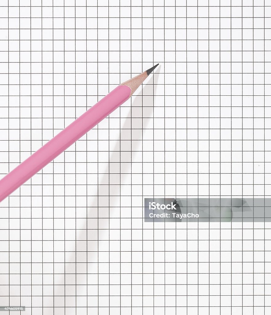 Pink Bleistift Millimeterpapier - Lizenzfrei Millimeterpapier Stock-Foto