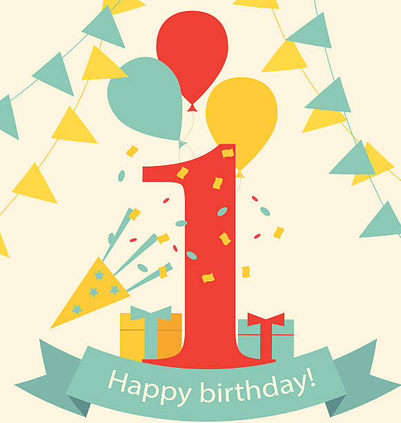 One Year Birthday Vector Art Icons And Graphics For Free Download One Year Birthday Vector Art Icons And Graphics For Free Download