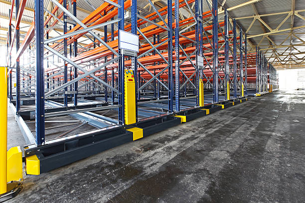 Warehouse Shelving On Rails 60+ Warehouse Shelving Storage Metal Pallet Racking System Stock Photos ...