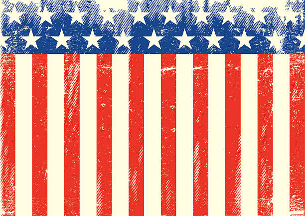 Horizontal American grunge flag An horizontal american background for you. Ideal for your tablet or your screen vintage american flag stock illustrations