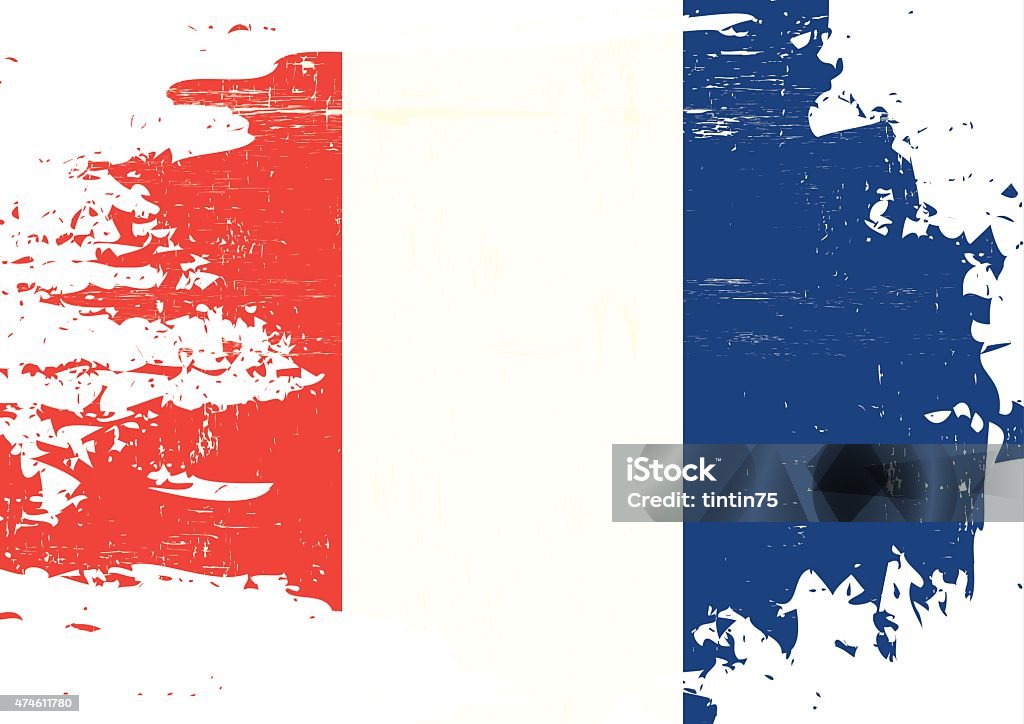 Scratched french Flag A french flag with a grunge texture 2015 stock vector