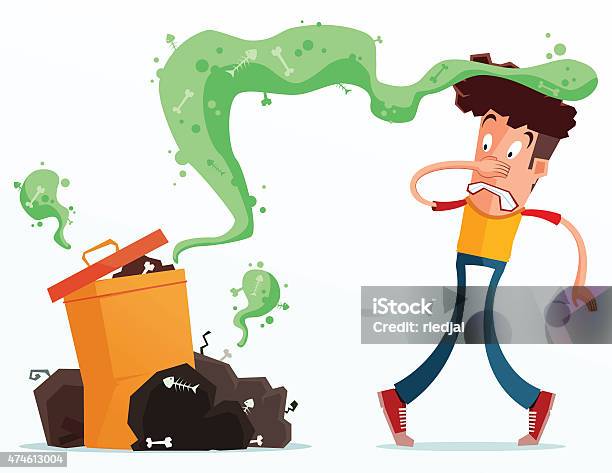 Stinky Garbage Stock Illustration - Download Image Now - Unpleasant Smell, Garbage, 2015