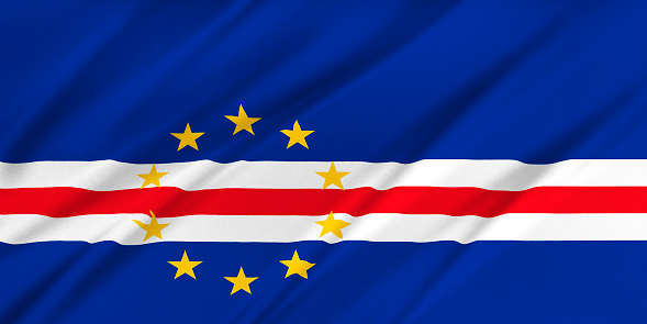 Flag of Cape Verde waving in the wind