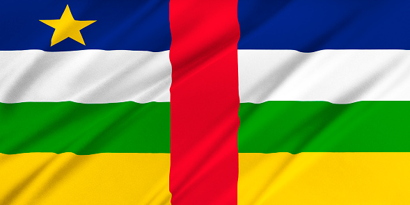 Flag of Central African Republic waving in the wind