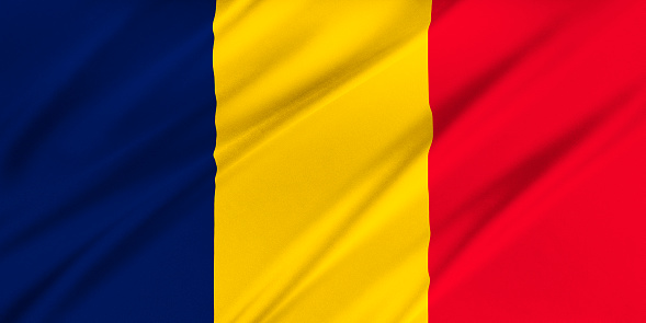 Flag of Chad waving in the wind