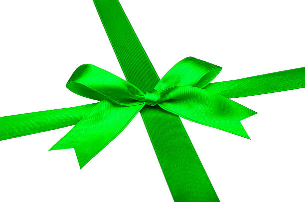 istock Green ribbons with bow 474613560