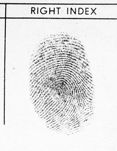 istock Right  Index Fingerprint Close-up in black and whte 474616566