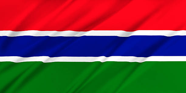National flag soaring in sky, Flag waving proudly above clouds at sunrise