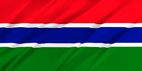 Flag of Gambia waving in the wind