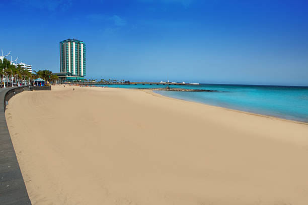 Arrecife beach Playa del Reducto in Lanzarote at Canary Islands
