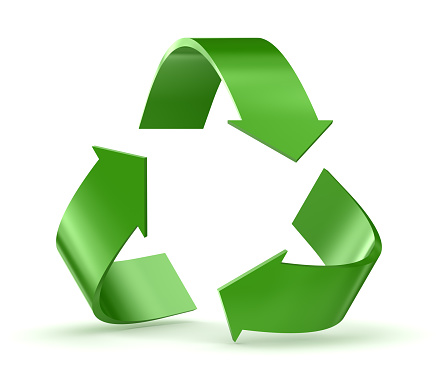 Recycle symbol. 3d render and computer generated image.