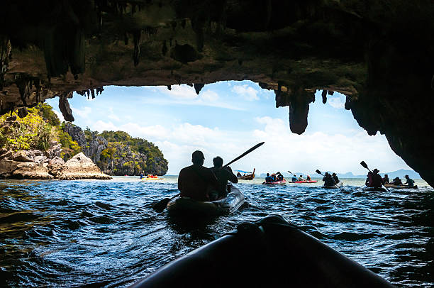 istock Canoeing through the cave into the lagoon 474619404