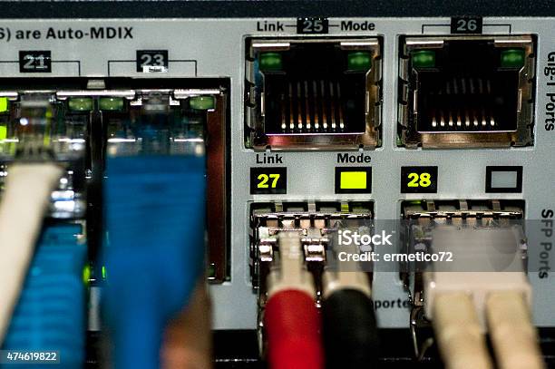 Ethernet Network Switch With Ethernet Cables Stock Photo - Download Image Now - 2015, Accessibility, Business