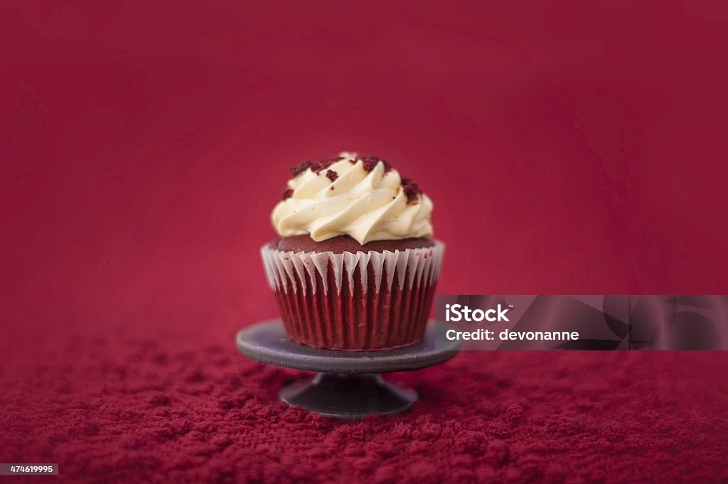 Cupcake veludo vermelho - Foto de stock de Sabor red velvet royalty-free