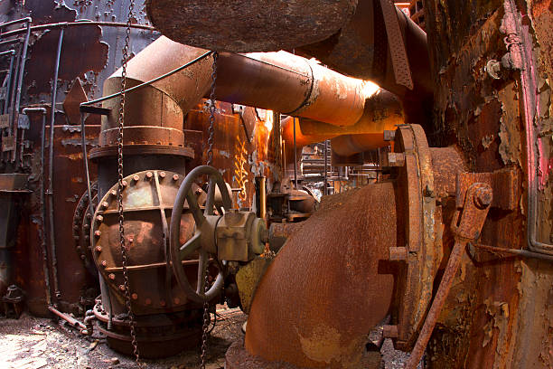 istock Bowels of rusting industrial site 474620014