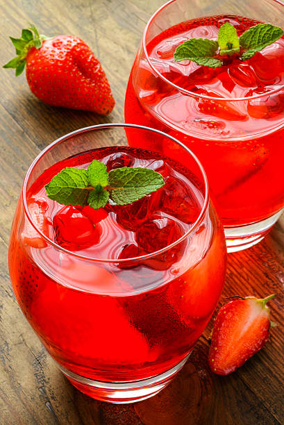 istock Coctail. Refreshing summer drink with Strawberry in two glasses on 474620066