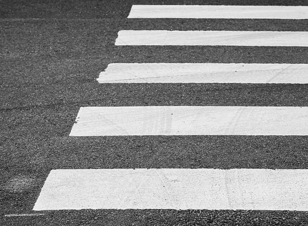 istock Asphalt road with pedestrian crossing road marking 474620112