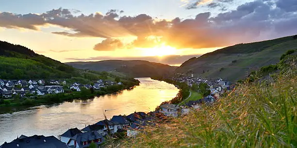 sunset in moselle valley 